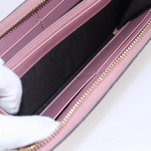 GUCCI GG Canvas Guccissima Long Wallet Leather Pink 410102 203887 Auth bs29790 - Picture 10 of 16